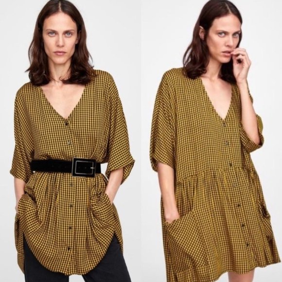 Zara Dresses & Skirts - Last chance! Zara "Cindy" Dress Yellow Black M